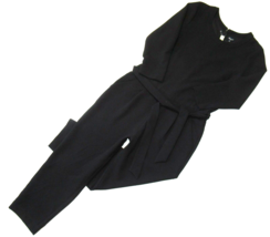 NWT Madewell Sloan Jumper in Black Belted Crepe Tapered Easy Fit Crop Jumpsuit 6 - £57.55 GBP