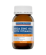 Ethical Nutrients Mega Zinc 40mg with Vitamin C 95g Powder – Raspberry - $124.54 CAD