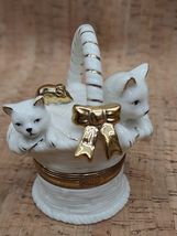 Mikasa Kittens in A Basket Trinket Box Gold Gilt Fine Porcelain Cats FK0... - $16.95
