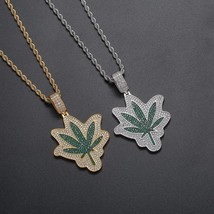 Weed Leaf Pendant Weed Necklace Weed Hip Hop Pendant Hip  - £143.21 GBP