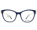 Salvatore Ferragamo Eyeglasses Frames SF2763 406 Blue White Gold 53-17-140 - $55.88