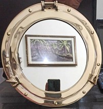 12&quot;Brass Porthole Mirror Nautical Wall Working Ship Cabin Window Decorative item - £41.11 GBP