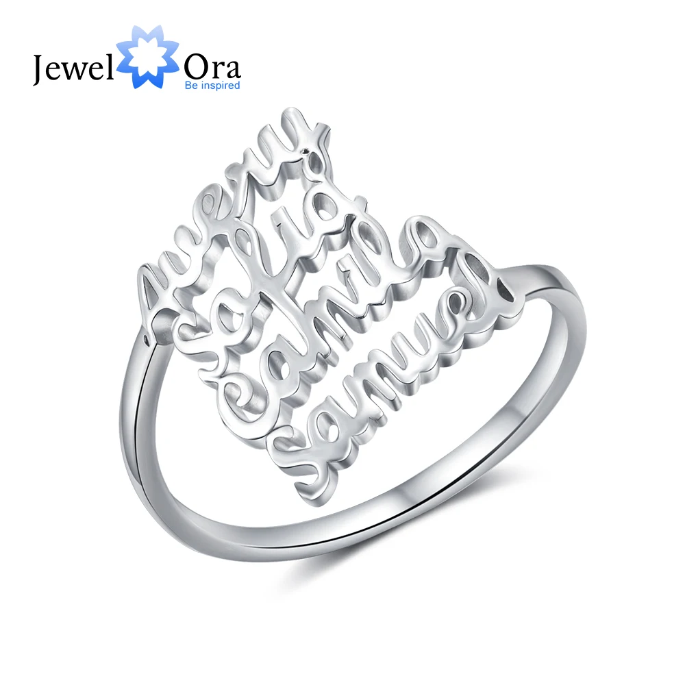 JewelOra 925 Sterling Silver Custom Name Rings for Women Personalized Family Nam - £29.51 GBP