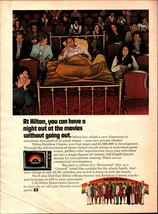 1974 Hilton Hotels: You Can Have a Night Out at the Movies Vintage Print... - £20.76 GBP