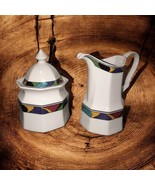 Vtg Studio Nova Crescendo Y0061 Creamer and Sugar Bowl with Lid Set Retr... - $23.50