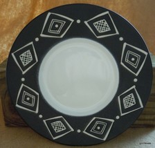 Vintage Pottery Barn  Saucers 4 Pieces Black and White Japan 6.75&quot; - £11.87 GBP