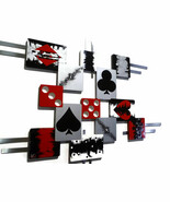 Cards, dice theme Wall sculpture,  Abstract Wood &amp; Metal Wall Art, poker... - €200,71 EUR