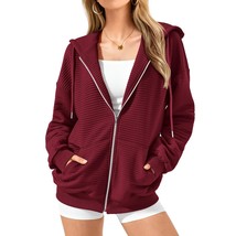 Oversized Full Zip Up Sweatshirts Fall Jackets Outfits For Women Fashion... - £51.62 GBP
