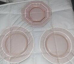 Lot Of 3 Vintage Depression Glass Pink Salad Plates - $26.19 CAD