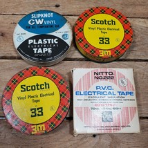 X2 VTG Scotch 33 Tins Slipknot Tin &amp; NITTO PVC Electrical Tape Box all have tape - £15.88 GBP