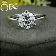 2 Carat Round Cut Moissanite Solitaire Ring – 925 Sterling Silver, 6-Pro... - $3,734.05 MXN