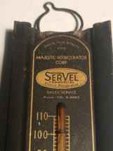 Vintage Servel Refrigerator Hanging Metal Advertising Thermometer NYC - £30.97 GBP