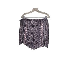 FOREVER 21 + Plus Size 2X Blue White Rayon Shorts Elastic Waist Casual S... - $17.99