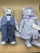 Vintage Russ Country-Kins Porcelain Easter Bellinda and Barton Bunny Dolls 1990’ - £46.44 GBP