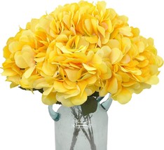 Blooming Paradise 5 Artificial Fake Flowers Plants Silk, Yellow，5 Flower... - £33.56 GBP