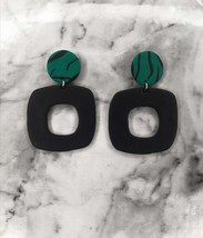 Grace - Emerald - Polymer Clay Earrings - £20.04 GBP
