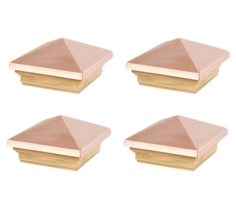 Waddell 220 Pyramid Exterior Post Top 4&quot; x 4&quot; Pine/Copper Prefinished Br... - $1,281.03 MXN