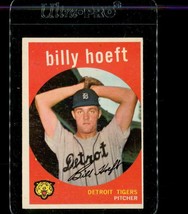 Vintage Baseball Trading Card Topps 1959 #343 Billy Hoeft Detroit Tigers Pitcher - £9.82 GBP