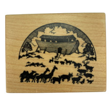 PSX Noahs Ark Animals Scene Religious Rubber Stamp D-689 Vintage 1990s - $9.72