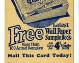 1900&#39;s Montgomery Ward Free Wall Paper Sample Book Postcard  - £27.60 GBP