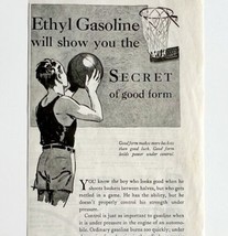 1931 Ethyl Gasoline Company Advertisement Antique Ephemera Oil Basketball - £23.44 GBP