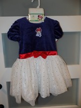 Disney Minnie Mouse Velour Dress W/Glitter Tulle And Tights Size 4T Girl... - £20.37 GBP