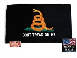 Usa Made Gadsden Dont Tread On Me In/Outdoor Flag Snake Tea Party Tactical Black - £11.98 GBP