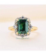 Gold Emerald Ring Emerald Jewelry May Birthstone Ring 14k Yellow Gold Pl... - £94.51 GBP