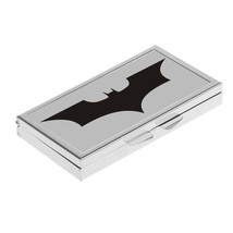 PILL BOX 7 Gri dRectangle BATMAN modern logo Stash Metal Case Holder - £12.57 GBP