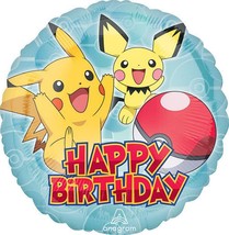 Pokemon Pikachu Core Foil Mylar Balloon Happy Birthday 18 Inch Round 1 Count - £2.33 GBP