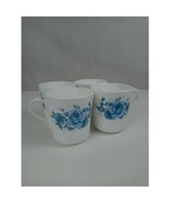 Vintage Set of 4 Corning Ware Swirl Blue Roses Design Coffee/Tea Cups 3.... - $368.54 MXN