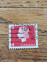 Canada Stamp Queen Elizabeth II 4c Used 408 Bar Cancel 1964 - £0.73 GBP