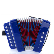 *GREAT GIFT* NEW Top Quality Blue Accordion Kids Musical Toy w 7 Buttons 2 Bass - £23.94 GBP