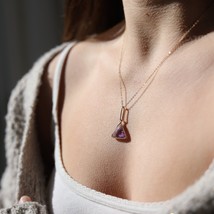 Fractal Gemstone Triangle Necklace - £176.11 GBP