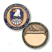 ARMY FORT GREELY GROUND BASED MIDCOURSE DEFENSE  1.75&quot; CHALLENGE COIN - £31.96 GBP