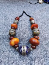 Enamel Berber Necklace ,Moroccan Necklace, Enamel Necklace, Vintage Necklace, Co - £132.35 GBP