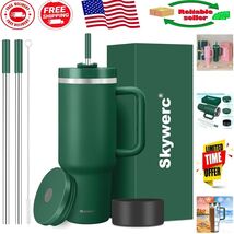 40 oz Insulated Tumbler with Handle &amp; Straws - Leakproof &amp; Travel Friendly - $849.12 MXN