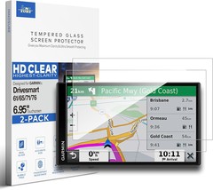 2 PACK Designed for Garmin DriveSmart 61 65 71 76 Tempered Glass Screen Protecto - £19.39 GBP