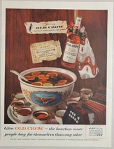 1959 Print Ad Old Crow Kentucky Bourbon Whiskey Punch Bowl Frankfort,KY - $17.65