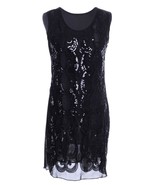 Anna-Kaci Women&#39;s Intricate Swirl Sequin &amp; Ribbon Trim Dress Medium Size - £30.52 GBP