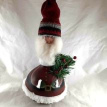 Christmas Gourd Santa Claus Figure Hand Painted Folk Art 2010 sigmed 15.... - £15.57 GBP