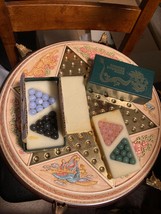 Franklin Mint Chinese Checkers Set w/ 24kt Gold Accents &amp; Gemstone Marbles - $650.00