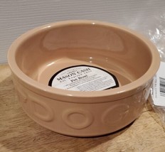 7&quot; MASON CASH PET &quot;DOG&quot; Food or Water Bowl, Tan Pottery Embossed - NEW! - $24.18