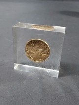 Old AUBURN MAINE CENTENNIAL 1869-1969 Coin Token Paperweight  - $9.49