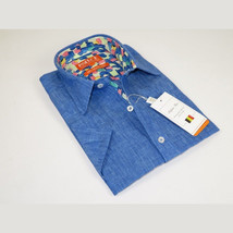 Men Premium Quality Soft Linen Sports Shirt By INSERCH Short Sleeves SS717 Blue image 2