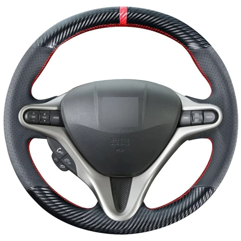 Carbon Fiber Steering Wheel Cover for Honda Civic 8 2005-2011 Old Civic Type R - £25.49 GBP