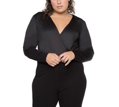 MSRP $59 Tape Trendy Plus Size Wrap Bodysuit Black Size 3X - $461.09 MXN