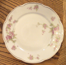 KARLSBAD AUSTRIA DINNER PLATE w/ Gold PORCELAIN Pink Flower Blossom Trim... - $14.80