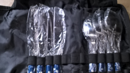 Unica 8 Piece Blue Tablespoons &amp; knives Set with carrying case for Outdo... - $11.45