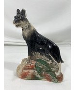 --Neat Vintage Chalk / Plaster BLACK DOG Carnival Prize 7.5&quot; x 2.5&quot; x 6&quot; - $260.68 MXN